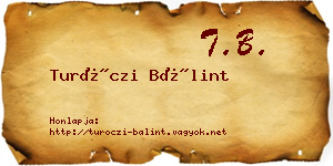 Turóczi Bálint névjegykártya