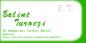 balint turoczi business card